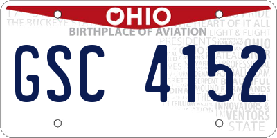 OH license plate GSC4152