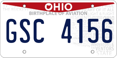 OH license plate GSC4156