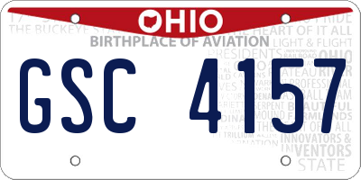 OH license plate GSC4157