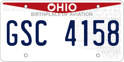 OH license plate GSC4158