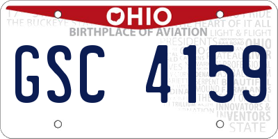 OH license plate GSC4159