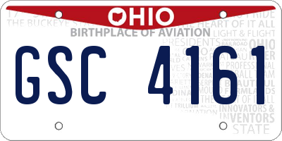 OH license plate GSC4161