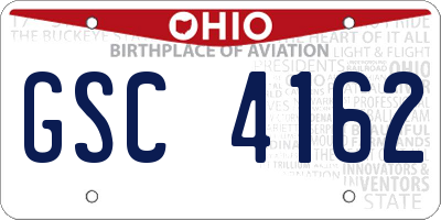 OH license plate GSC4162