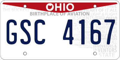 OH license plate GSC4167