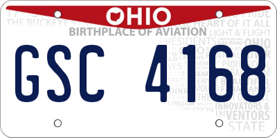 OH license plate GSC4168