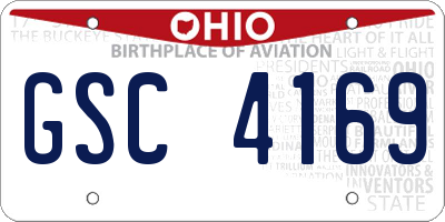 OH license plate GSC4169