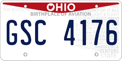 OH license plate GSC4176