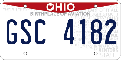 OH license plate GSC4182