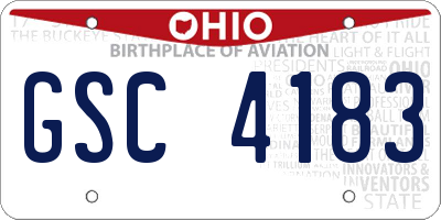 OH license plate GSC4183