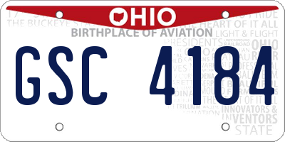 OH license plate GSC4184