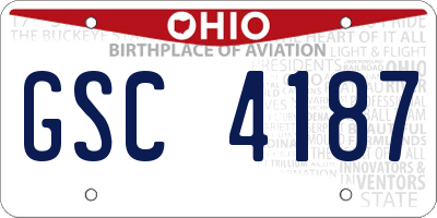 OH license plate GSC4187