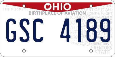 OH license plate GSC4189