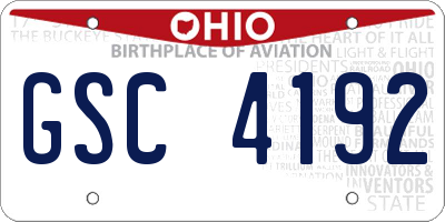 OH license plate GSC4192