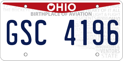 OH license plate GSC4196