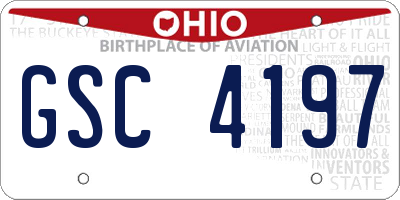 OH license plate GSC4197