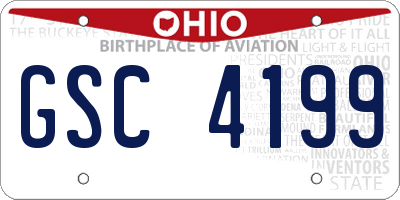 OH license plate GSC4199