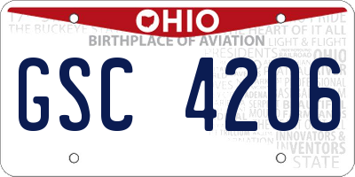 OH license plate GSC4206