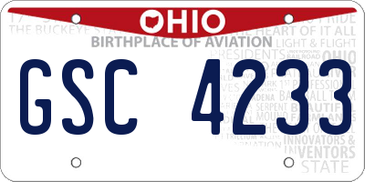 OH license plate GSC4233