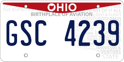 OH license plate GSC4239