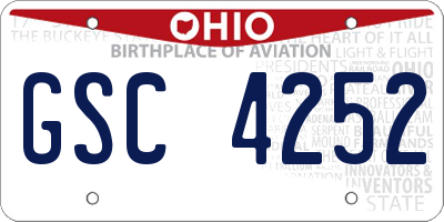 OH license plate GSC4252