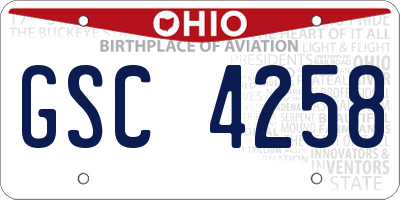 OH license plate GSC4258