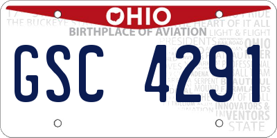 OH license plate GSC4291