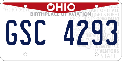 OH license plate GSC4293