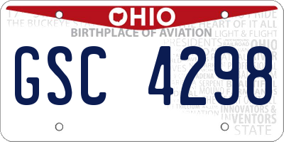 OH license plate GSC4298