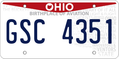 OH license plate GSC4351