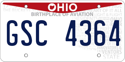 OH license plate GSC4364