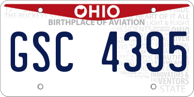 OH license plate GSC4395