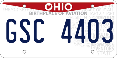 OH license plate GSC4403