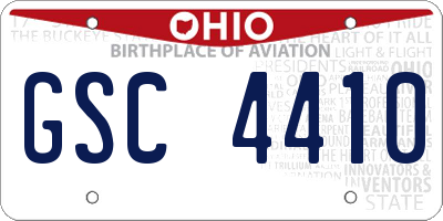 OH license plate GSC4410