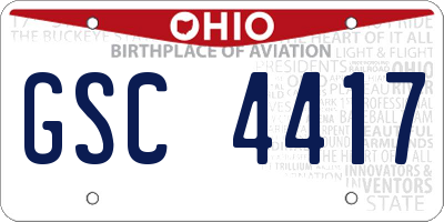 OH license plate GSC4417