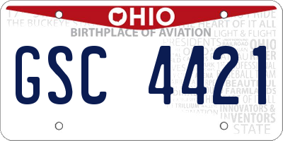 OH license plate GSC4421