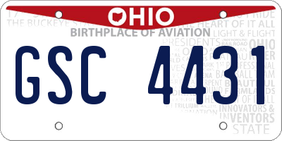 OH license plate GSC4431