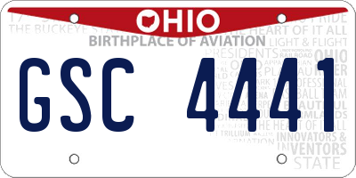 OH license plate GSC4441