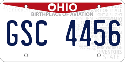 OH license plate GSC4456