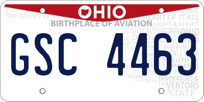 OH license plate GSC4463