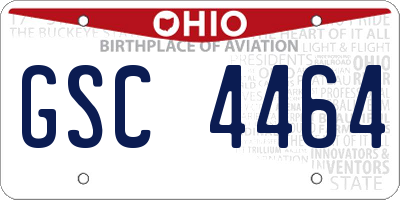 OH license plate GSC4464