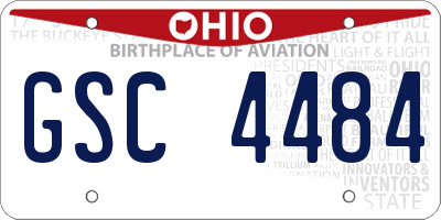 OH license plate GSC4484