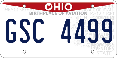 OH license plate GSC4499