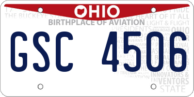 OH license plate GSC4506