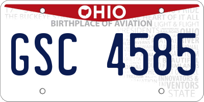 OH license plate GSC4585