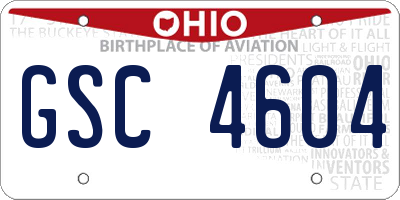 OH license plate GSC4604