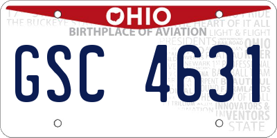 OH license plate GSC4631