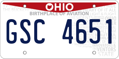 OH license plate GSC4651