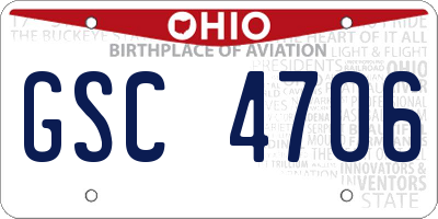 OH license plate GSC4706