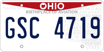 OH license plate GSC4719
