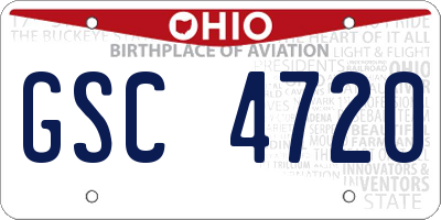 OH license plate GSC4720